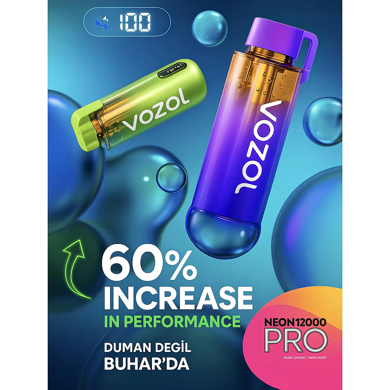 Vozol - Neon Pro 12000 Puff Tek Kullanımlık Elektronik Sigara