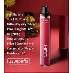 HQD - Cuvie 1200 Puff Tek Kullanımlık Elektronik Sigara - En Uygun Fiyatlı Orijinal Ürün