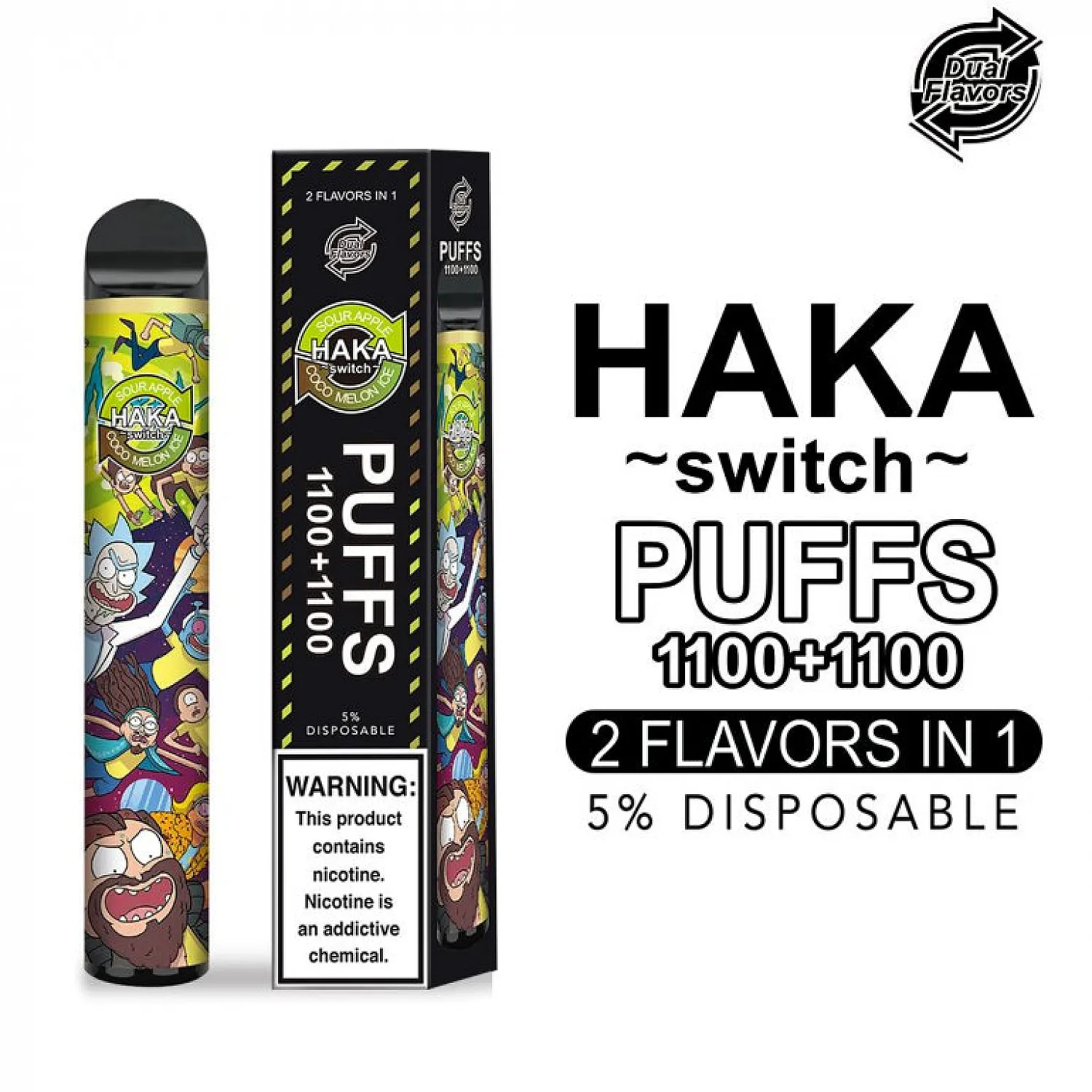 Haka - Switch Çift Aroma 1100+1100 (2200) Puff Tek Kullanımlık Elektronik Sigara - En Uygun Fiyatlı Orijinal Ürün