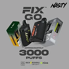 Nasty - Fix Go 3000 Puff Şarj Edilebilen Tek Kullanımlık Elektronik Sigara - En Uygun Fiyatlı Orijinal Ürün