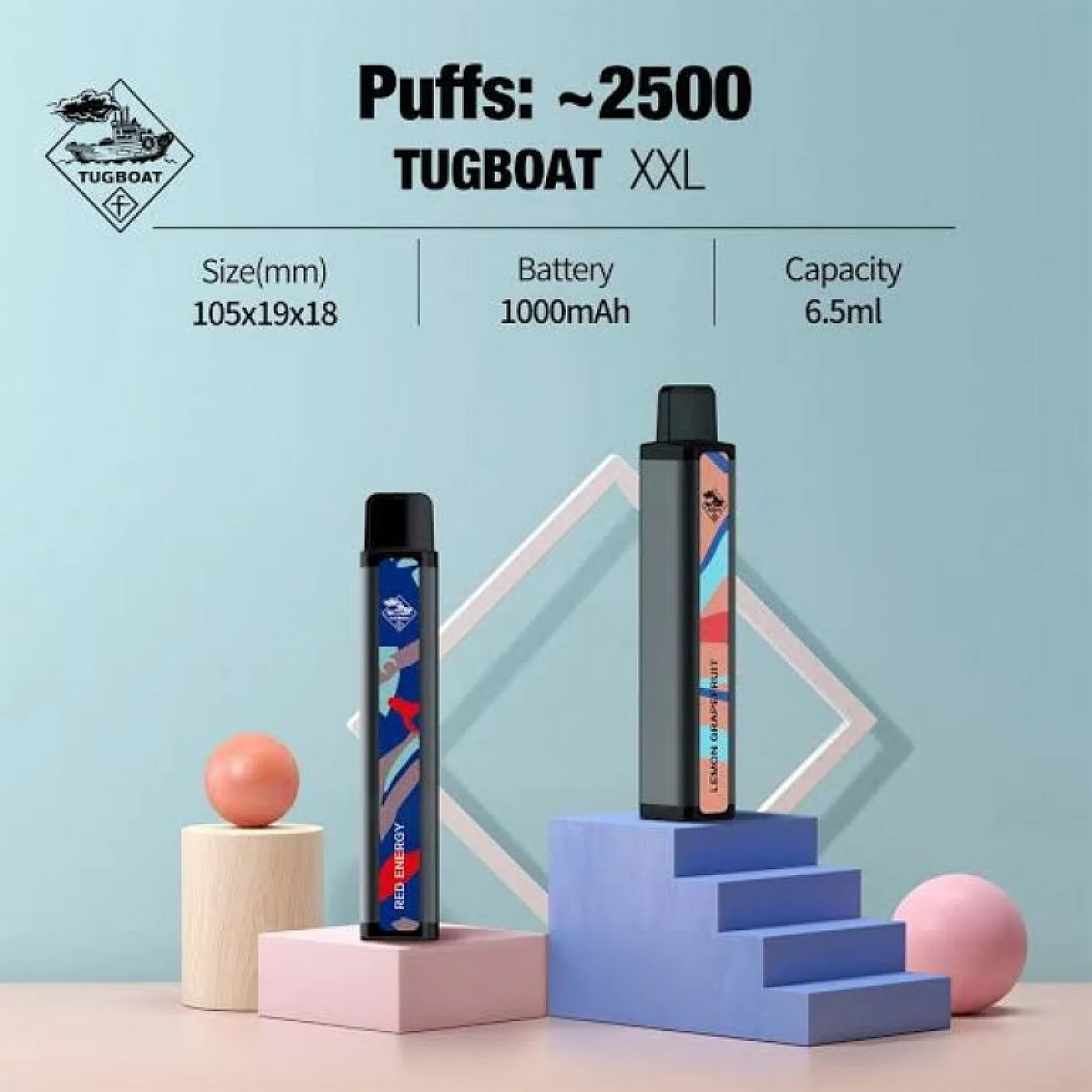 Tugboat XXL 2500 Puff Tek Kullanımlık Elektronik Sigara - En Uygun Fiyatlı Orijinal Ürün