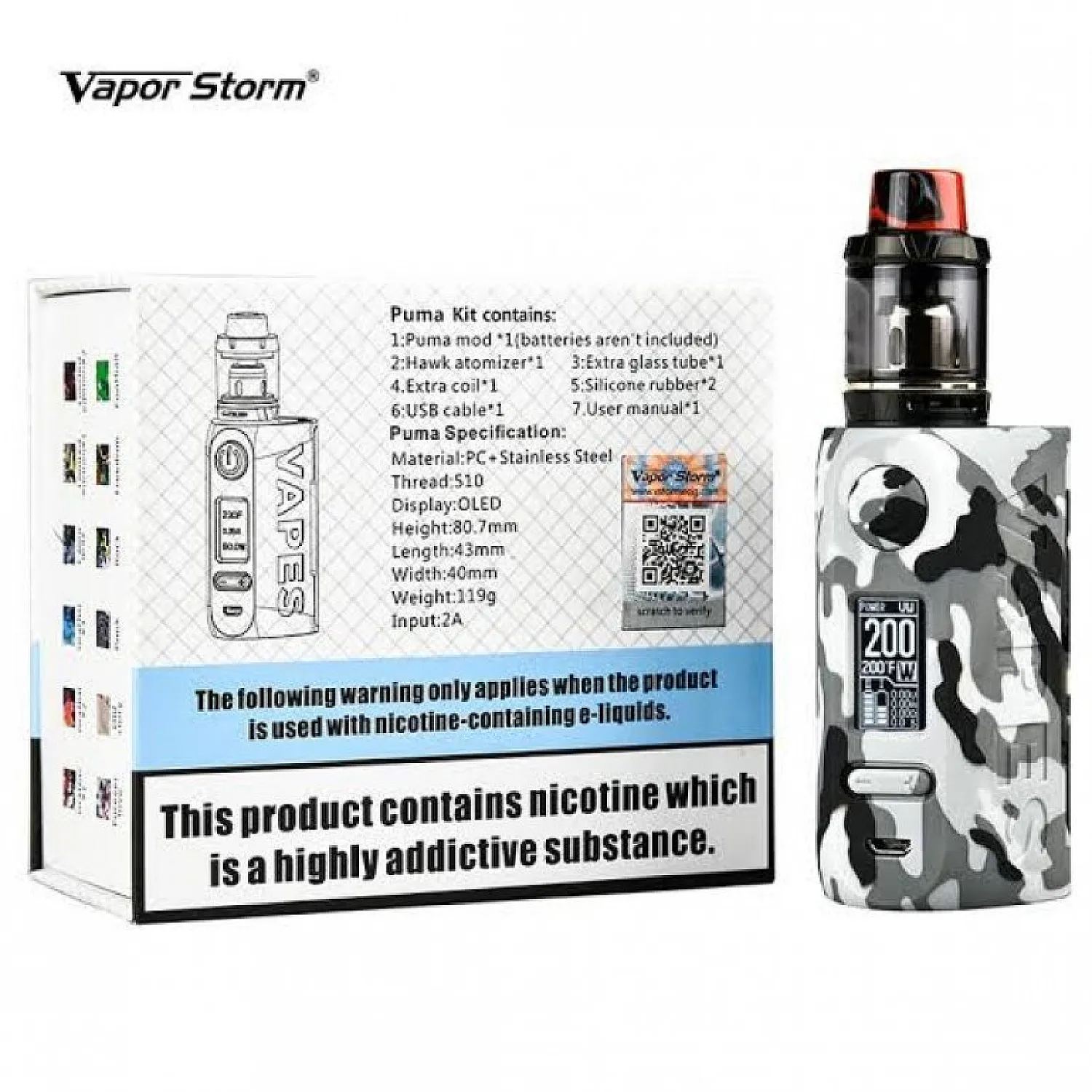 Vaporstorm - Puma 200w Hawk Elektronik Sigara Kit - En Uygun Fiyatlı Orijinal Ürün