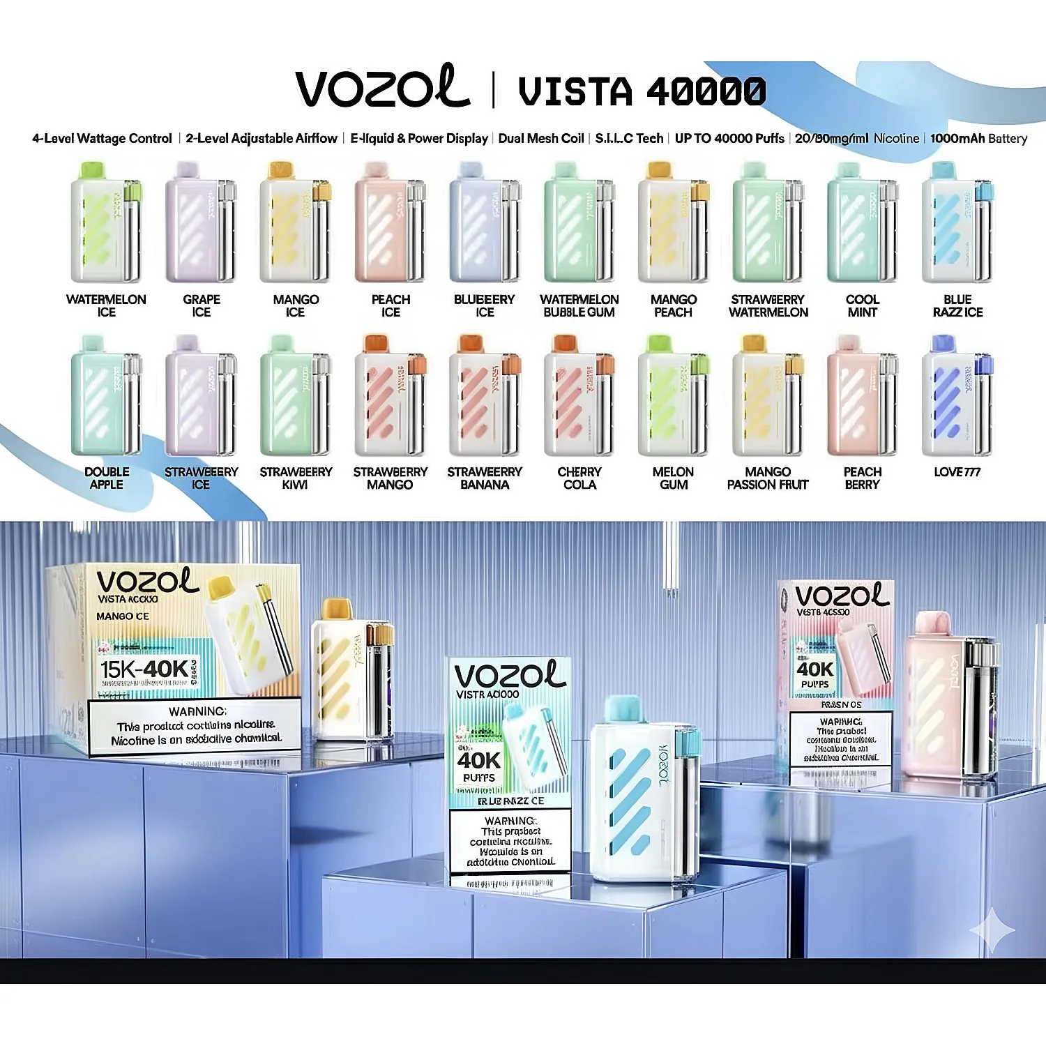 Vozol - Vista 40000 Tek Kullanımlık Elektronik Sigara - En Uygun Fiyatlı Orijinal Ürün
