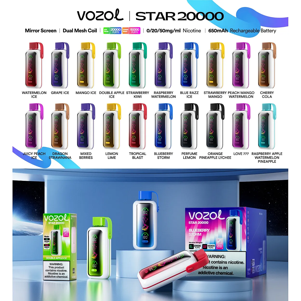 Vozol Star 20000 Puff Tek Kullanımlık Elektronik Sigara