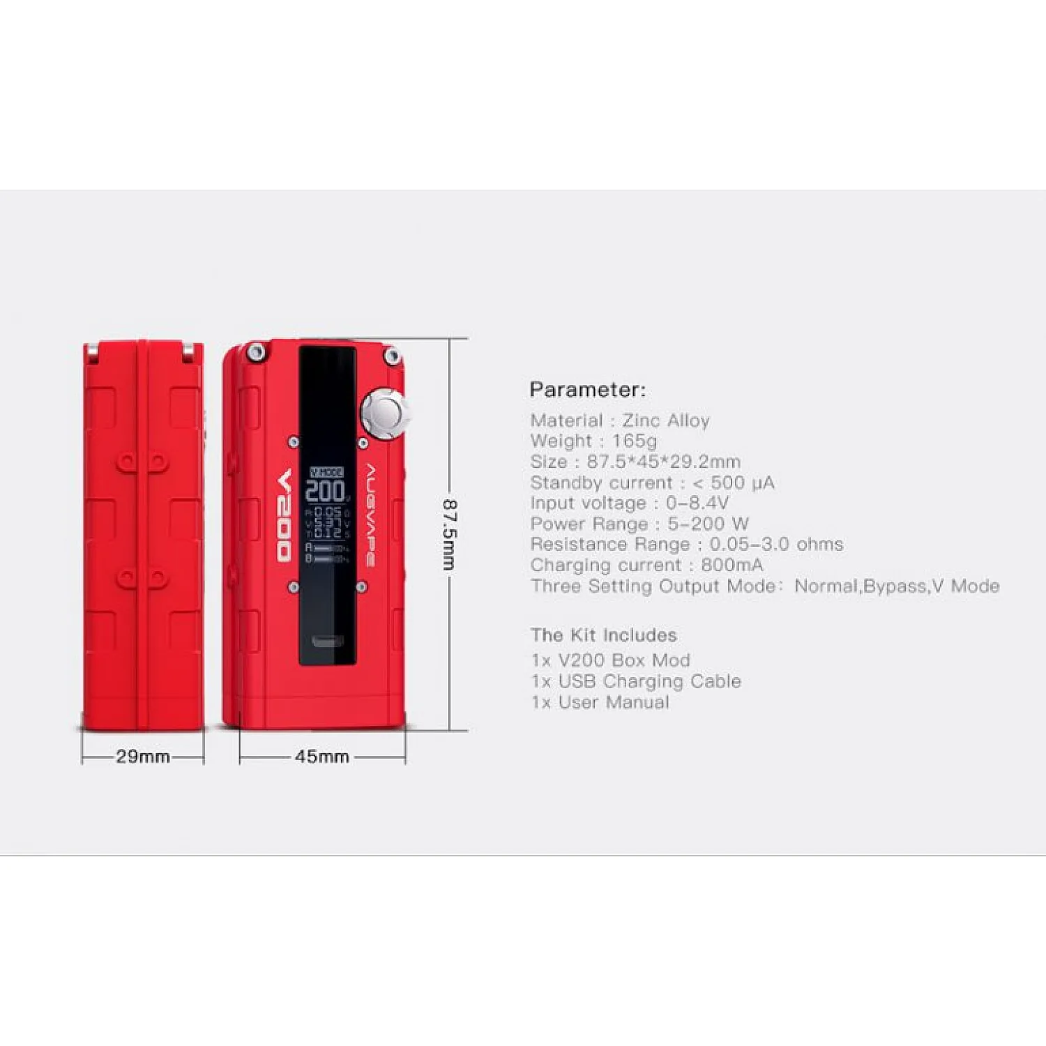 Augvape - V200 Elektronik Sigara Mod - En Uygun Fiyatlı Orijinal Ürün