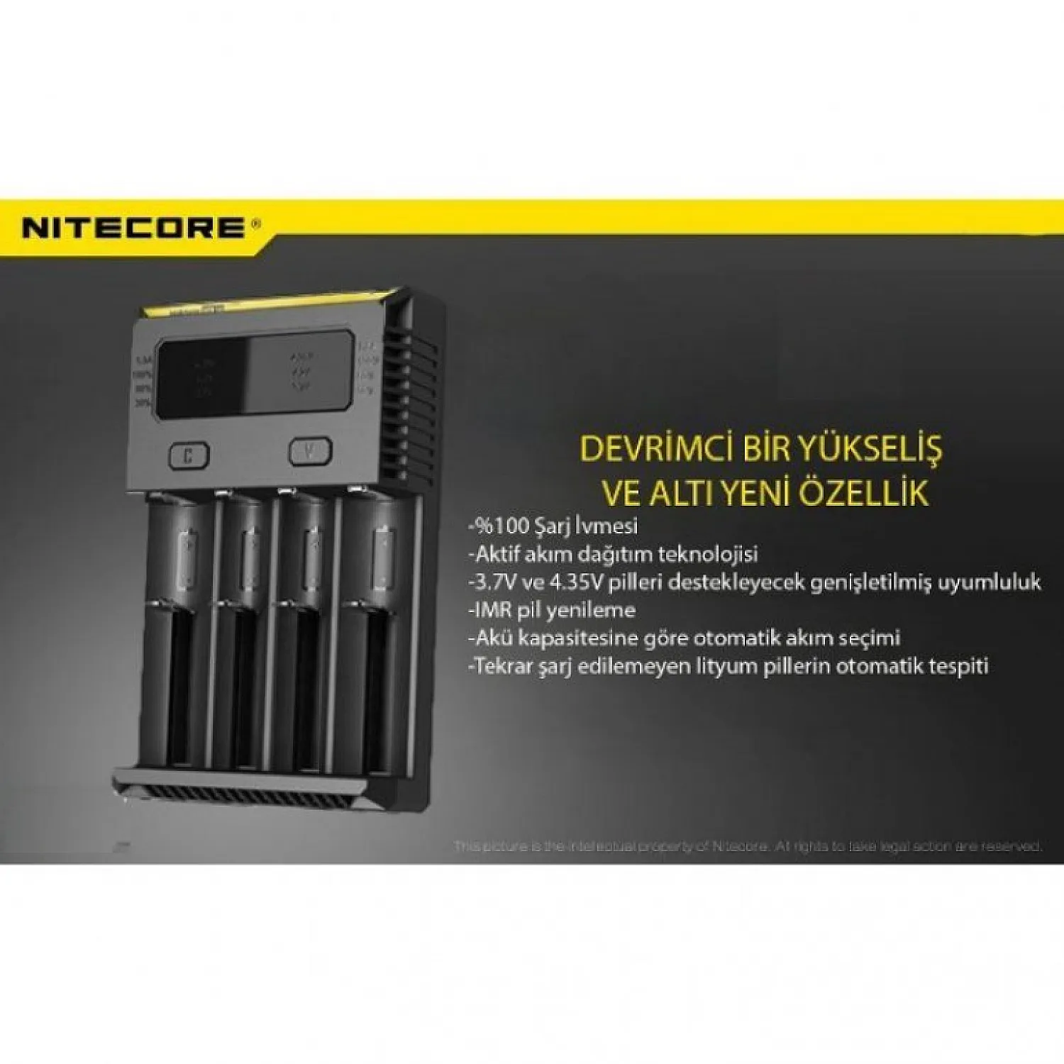 Nitecore New i4 intelli charger Li-ion 4 lü Pil Şarj Cihazı - En Uygun Fiyatlı Orijinal Ürün