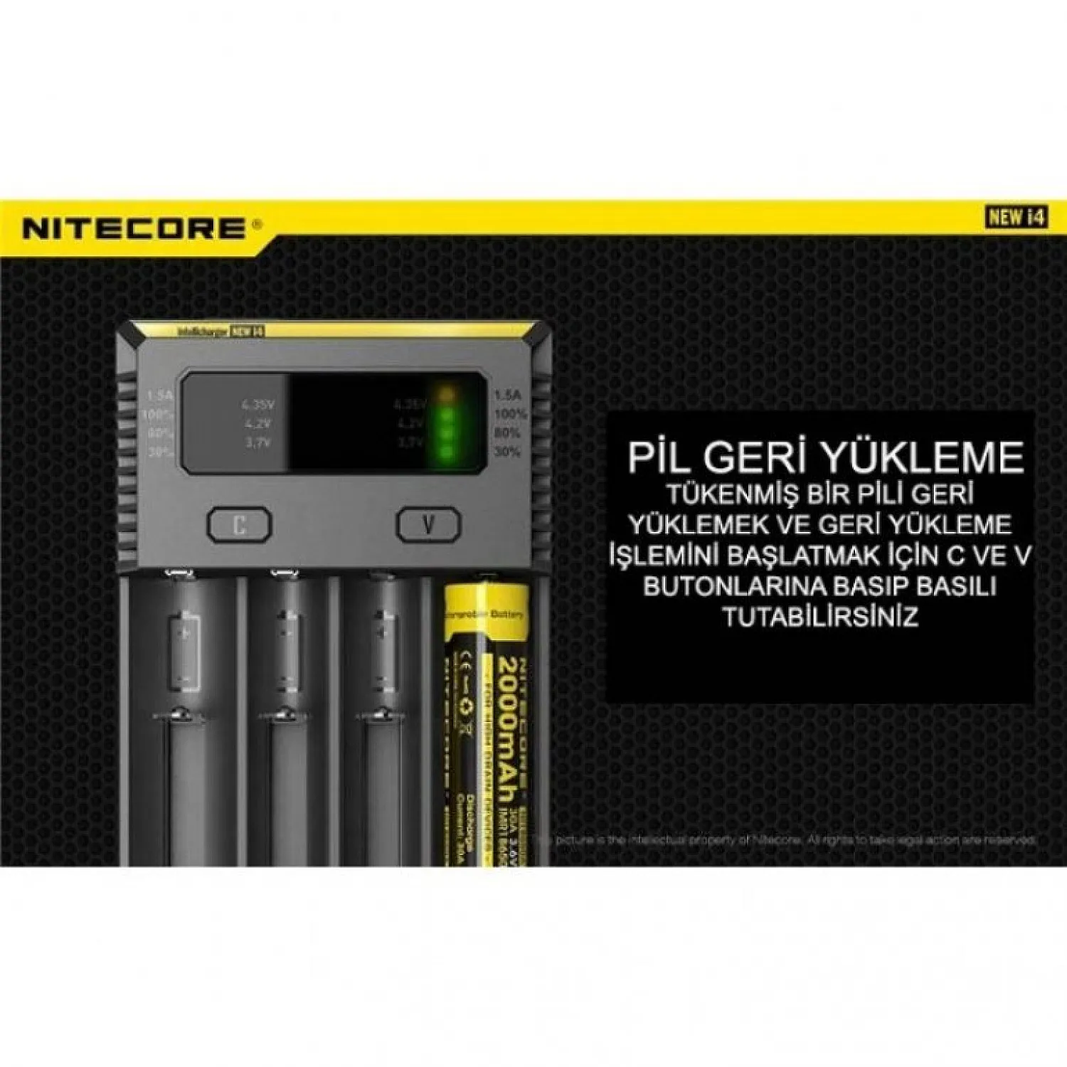 Nitecore New i4 intelli charger Li-ion 4 lü Pil Şarj Cihazı - En Uygun Fiyatlı Orijinal Ürün