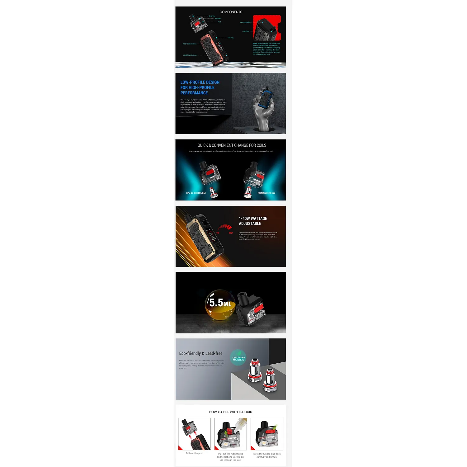 Smok - ALIKE 1600mAh Pod Mod Elektronik Sigara Kit - En Uygun Fiyatlı Orijinal Ürün