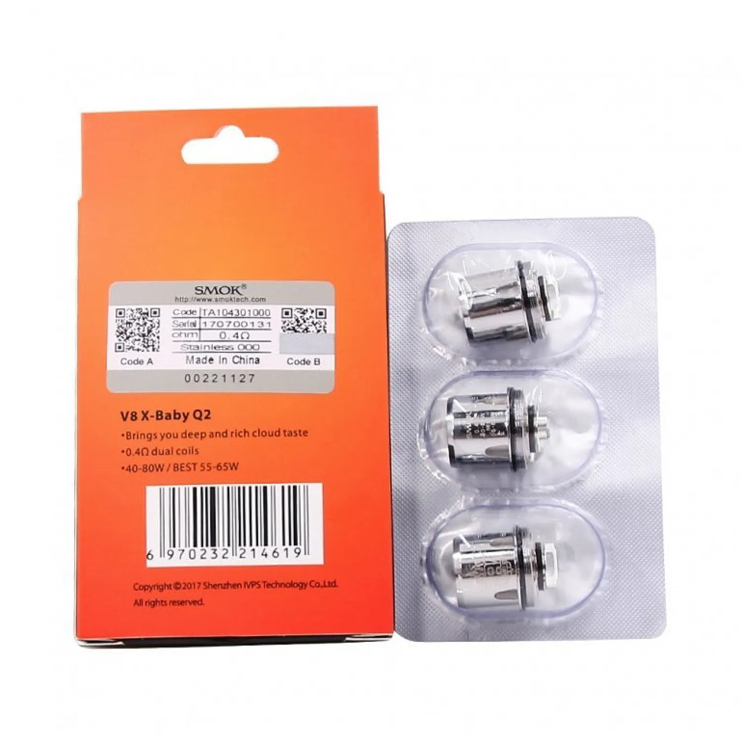 Smok V8 X-Baby G priv 2 Coil (3lü paket) - En Uygun Fiyatlı Orijinal Ürün