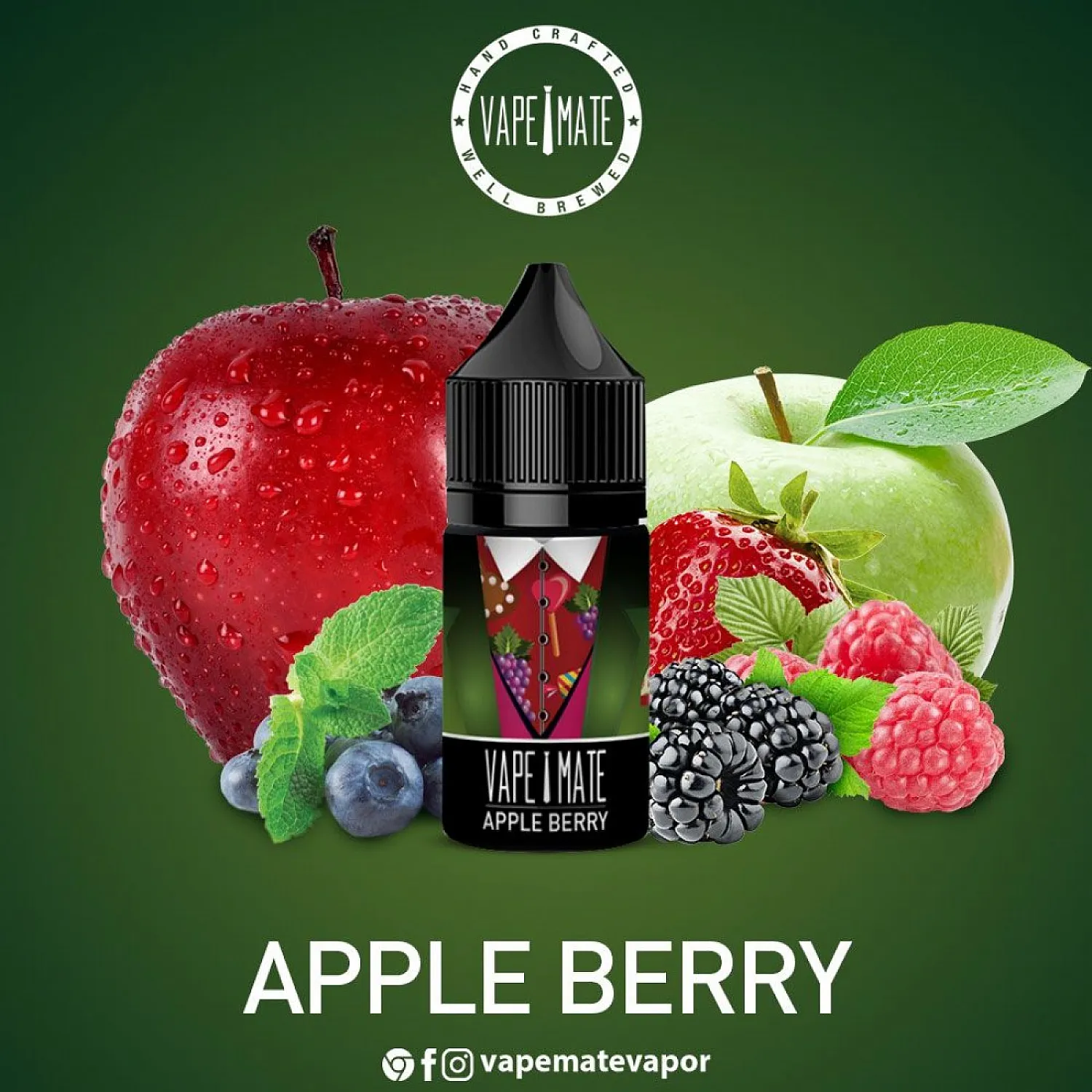 Vape Mate - Apple Berry 30 ML Salt Likit - En Uygun Fiyatlı Orijinal Ürün