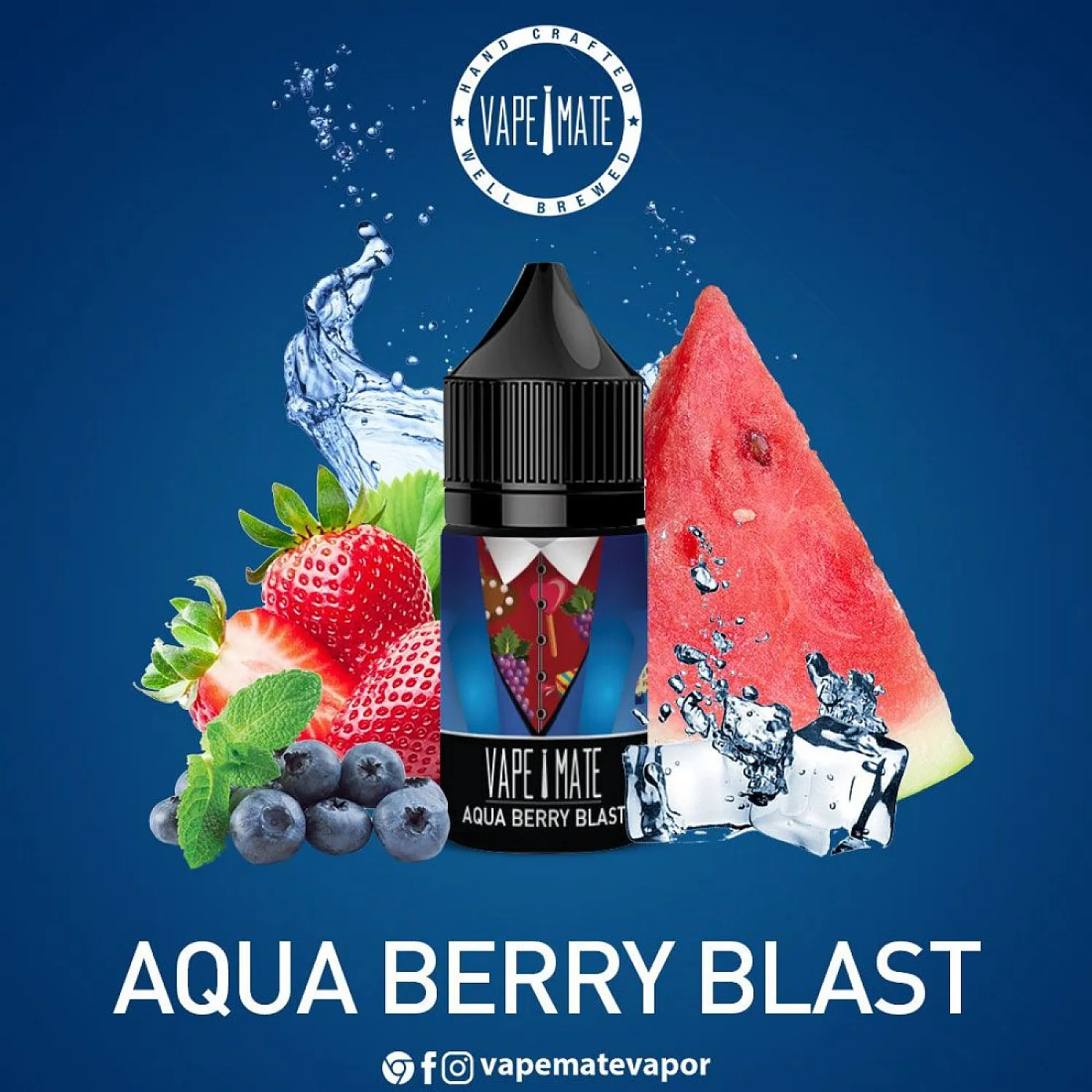 Vape Mate - Aqua Berry Blast 30 ML Salt Likit - En Uygun Fiyatlı Orijinal Ürün