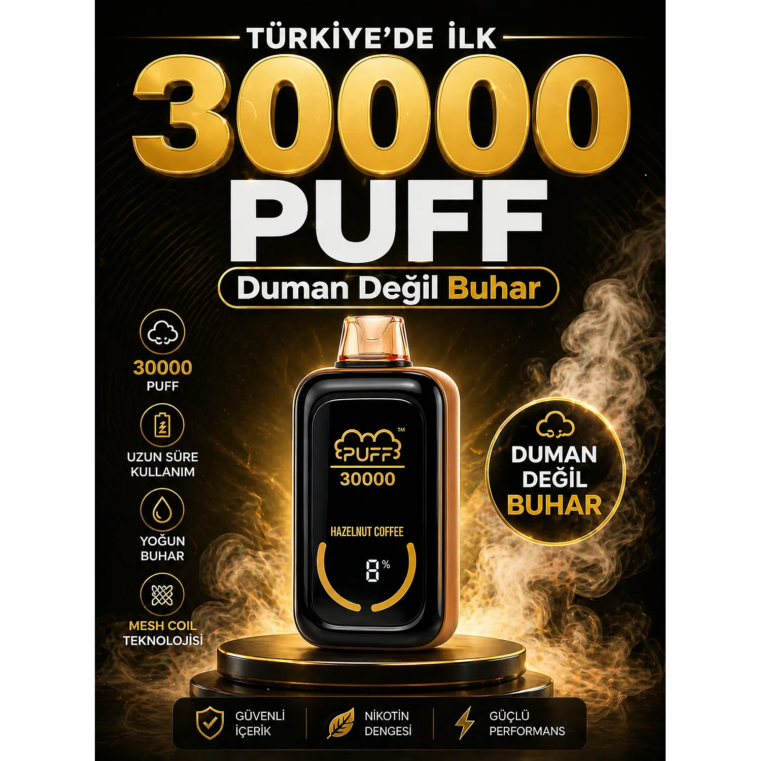Puff - 30000 Puff Tek Kullanımlık Elektronik Sigara - En Uygun Fiyatlı Orijinal Ürün