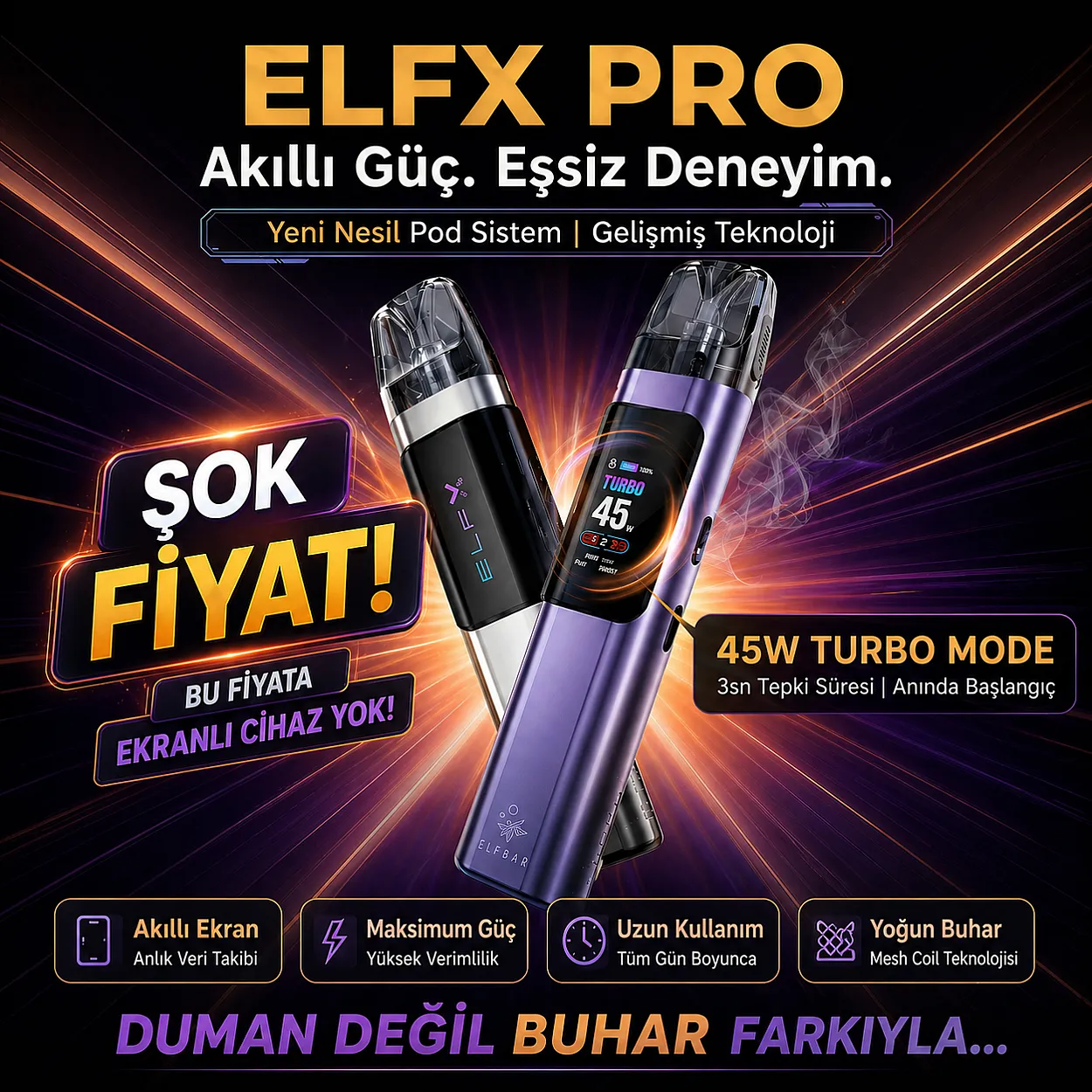 Elf Bar - ELFX PRO Pod Mod 1200 Mah Elektronik Sigara