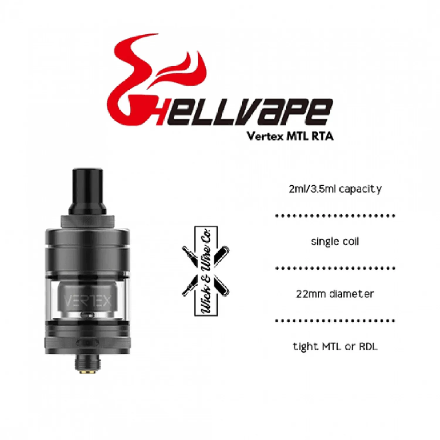 Hellvape - Vertex Mtl Rta 22 mmElektronik Sigara Atomizer - En Uygun Fiyatlı Orijinal Ürün